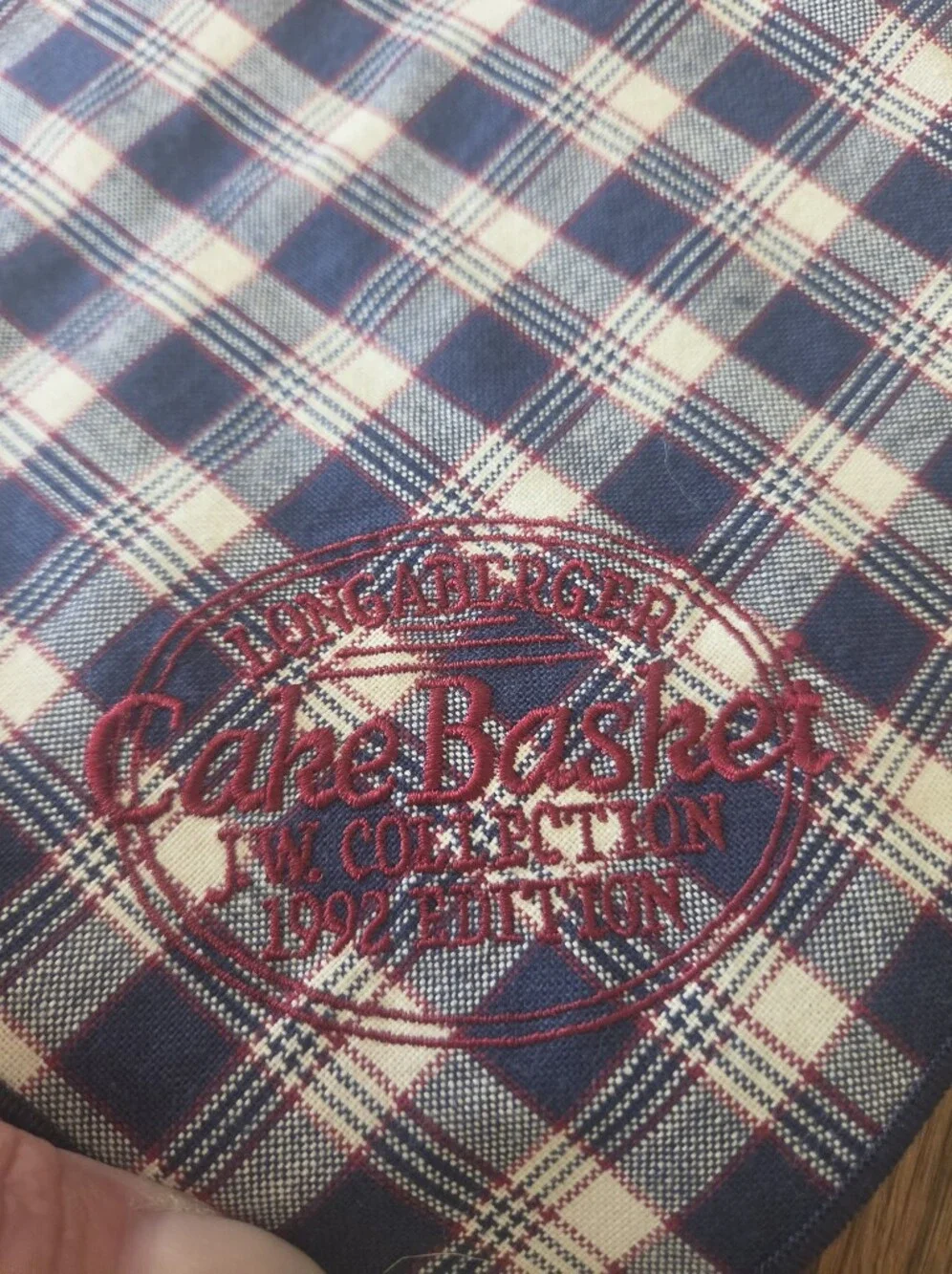 1992 Longaberger Cake Basket Liner.